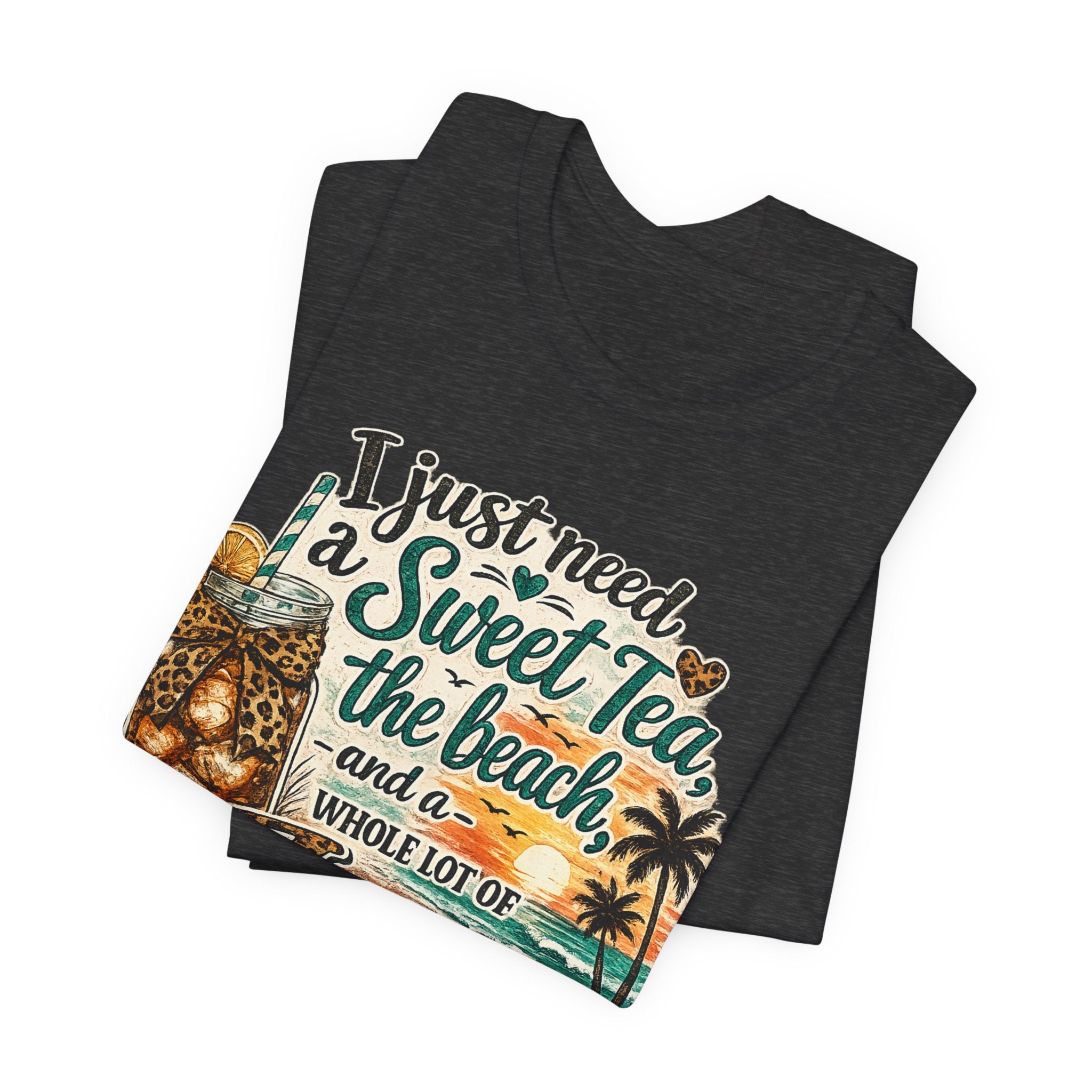 Christian Beach Tee — "I Just Need a Sweet Tea, the Beach, and a Whole Lot of Jesus"