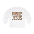 Sunshine and Jesus Long Sleeve Tee — Leopard Print Faith Shirt