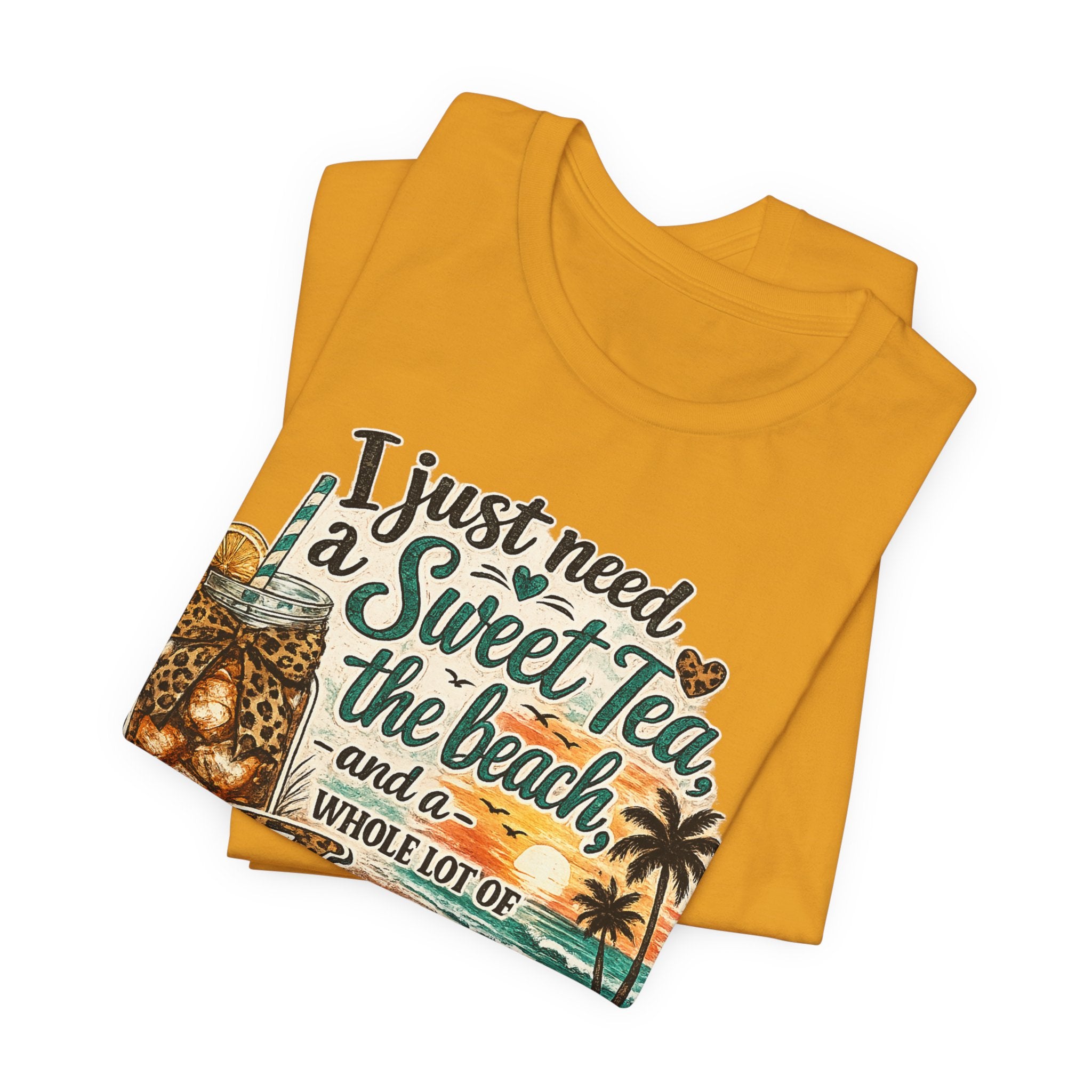 Christian Beach Tee — "I Just Need a Sweet Tea, the Beach, and a Whole Lot of Jesus"