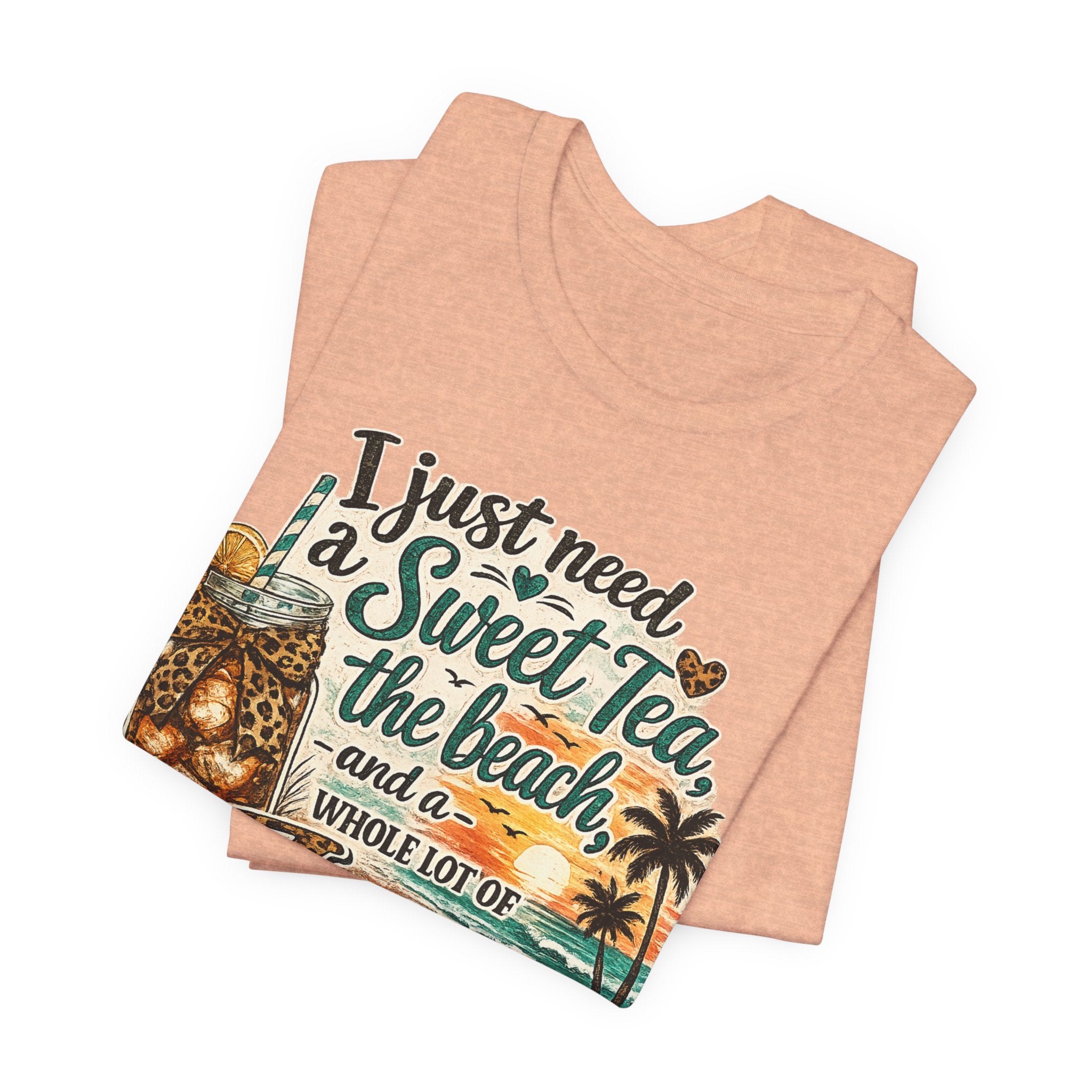 Christian Beach Tee — "I Just Need a Sweet Tea, the Beach, and a Whole Lot of Jesus"