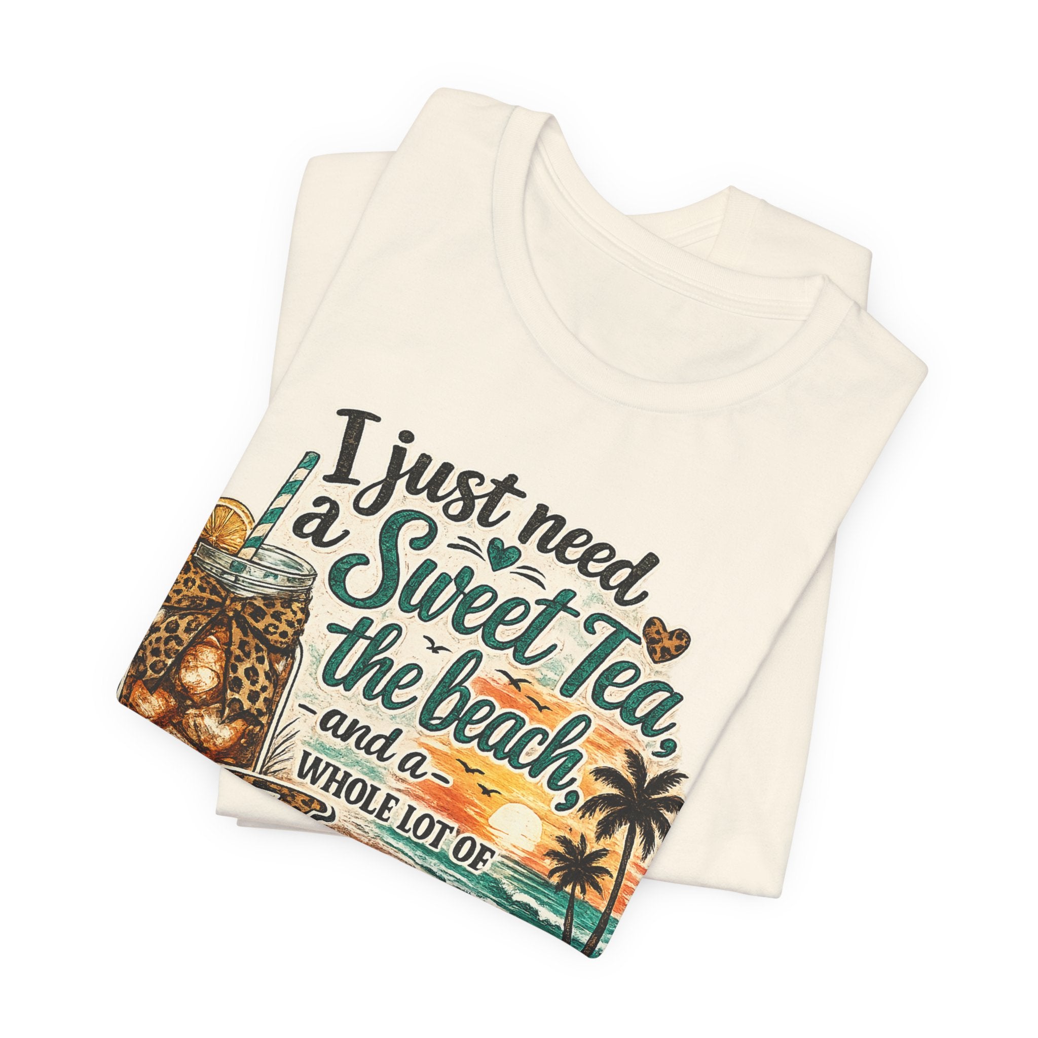 Christian Beach Tee — "I Just Need a Sweet Tea, the Beach, and a Whole Lot of Jesus"