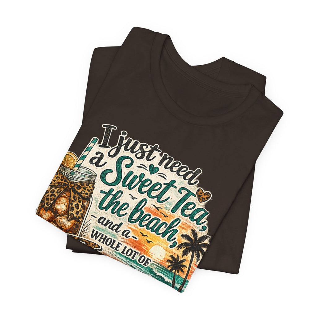 Christian Beach Tee — "I Just Need a Sweet Tea, the Beach, and a Whole Lot of Jesus"