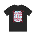 She Loves Jesus & America Too T-Shirt — Patriotic Faith Graphic Tee