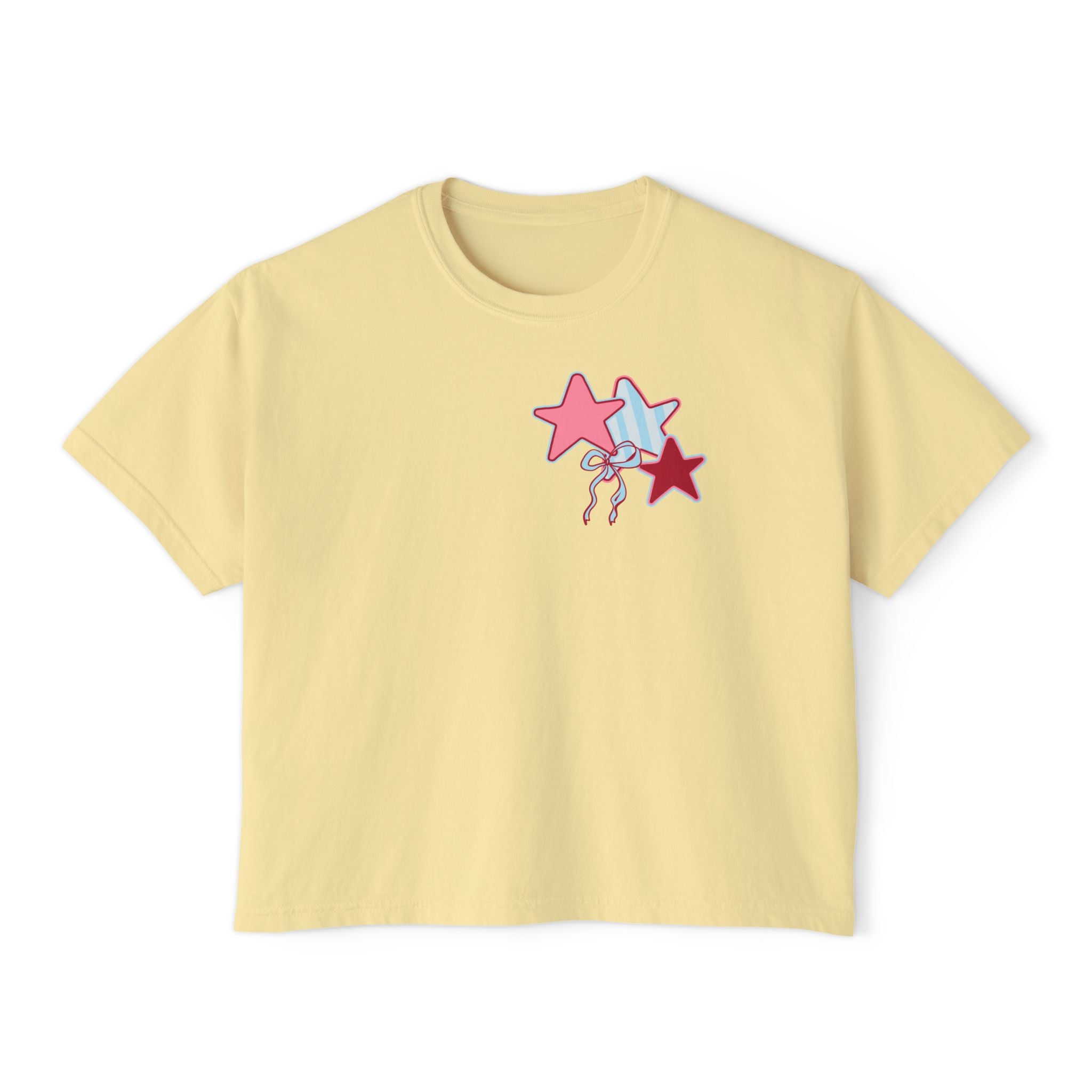 She Loves Jesus & America Too Boxy Tee — Patriotic Christian Women's Crop Shirt