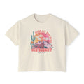 Women's Boxy Tee — "When All Else Fails God Doesn't" Desert Graphic Crop Tee